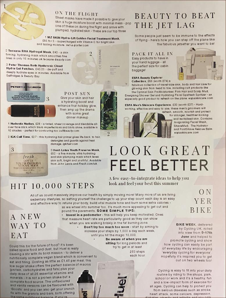 MZ skin selected as beauty to beat the jet lag by Worthing lifestyle